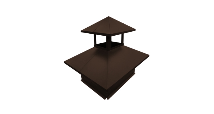 Дымник на трубу двойной 520х390мм 0,45 PE с пленкой RAL 8017 шоколад