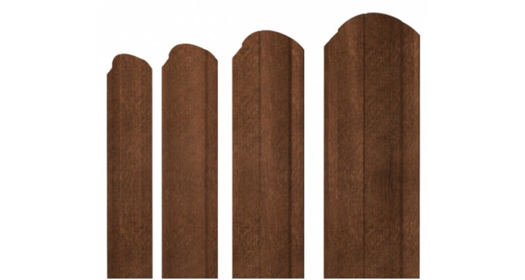 Штакетник Круглый фигурный 0,45 Print Elite Antique Wood TwinColor