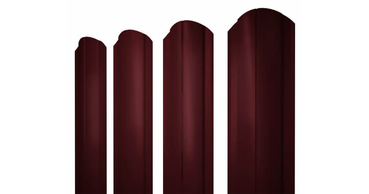 Штакетник Круглый фигурный 0.5 Satin RAL 3005 красное вино