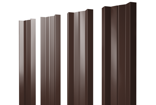 Штакетник М-образный А с прямым резом 0.5 Satin Matt RAL 8017 шоколад