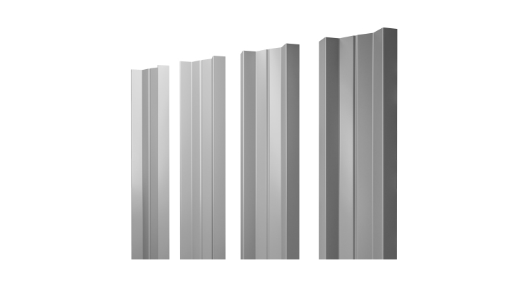 Штакетник М-образный А с прямым резом 0.4 PE RAL 7004 сигнальный серый