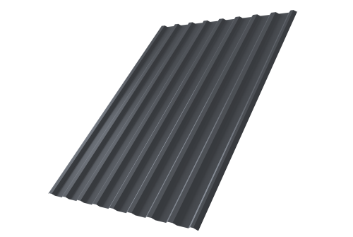 Профнастил С20R Grand Line 0,5 PurLite Мatt RAL 7024 мокрый асфальт