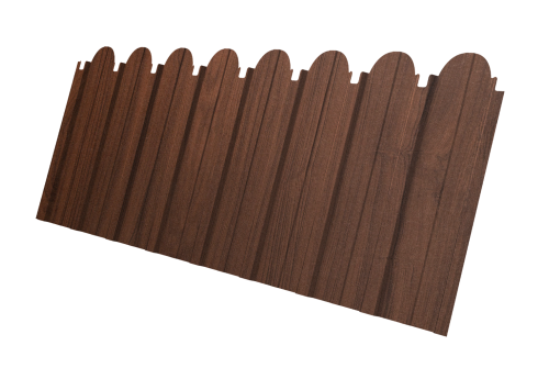 Профнастил C10A фигурный 0.45 Print Elite с пленкой Choco Wood TwinColor