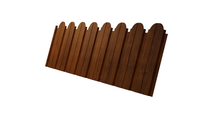 Профнастил C10B фигурный 0.45 Print-Double Premium с пленкой Golden Wood Intense F