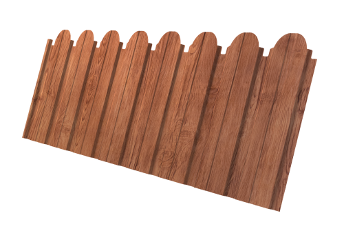 Профнастил C10B фигурный 0.45 Print Premium с пленкой Rowan Wood Intense FTC