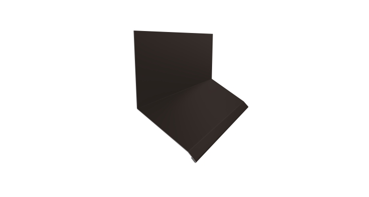 Планка примыкание верхнее к стене фальц Grand Line 150х130х20 0,45 Drap ST RR 32 темно-коричневый (2м)