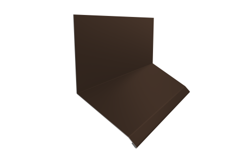 Планка примыкание верхнее к стене фальц 150х130х20 0,5 Satin Matt RAL 8017 шоколад (2м)