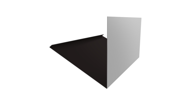 Планка примыкание верхнее к трубе фальц Grand Line 0,5 Satin с пленкой RAL 9005 черный (2м)