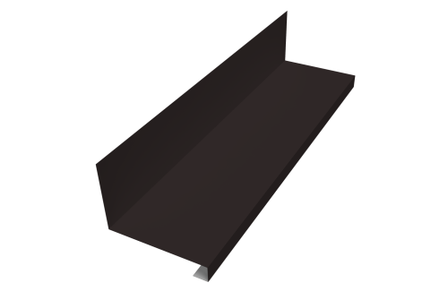Планка примыкание нижнее к трубе фальц 0,45 PE с пленкой RAL 9005 черный (2м)