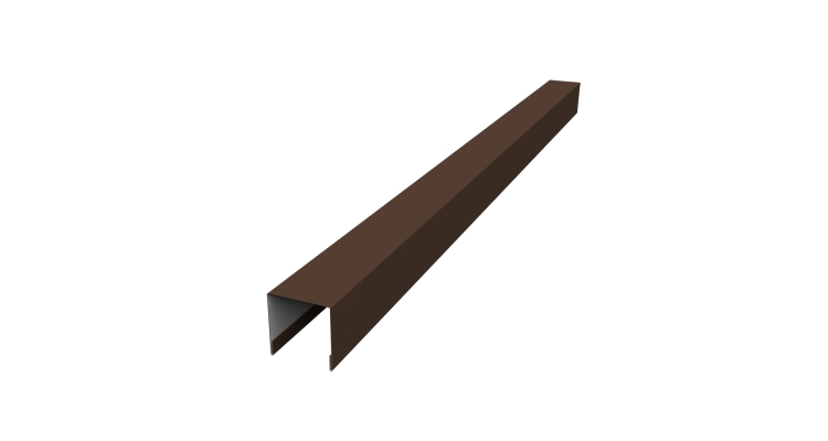 Планка вертикальная лицевая для забора жалюзи Palermo 0,5 Satin Matt TX RAL 8017 шоколад (2,5м)